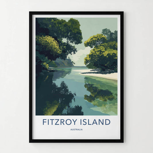 Fitzroy Island Poster - Australia Travel Art - Clear Water Beach Home Decor