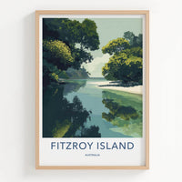 Fitzroy Island Poster - Australia Travel Art - Clear Water Beach Home Decor