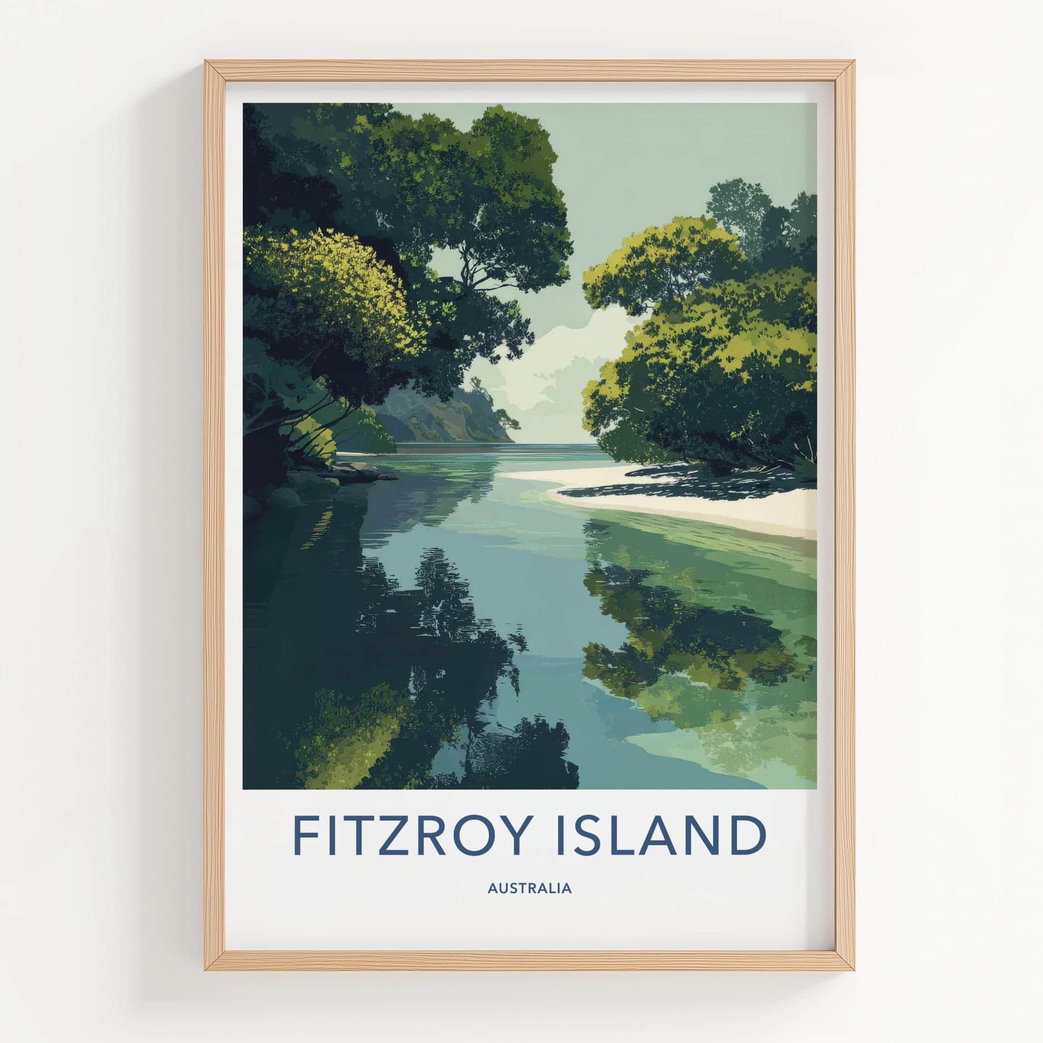Fitzroy Island Poster - Australia Travel Art - Clear Water Beach Home Decor