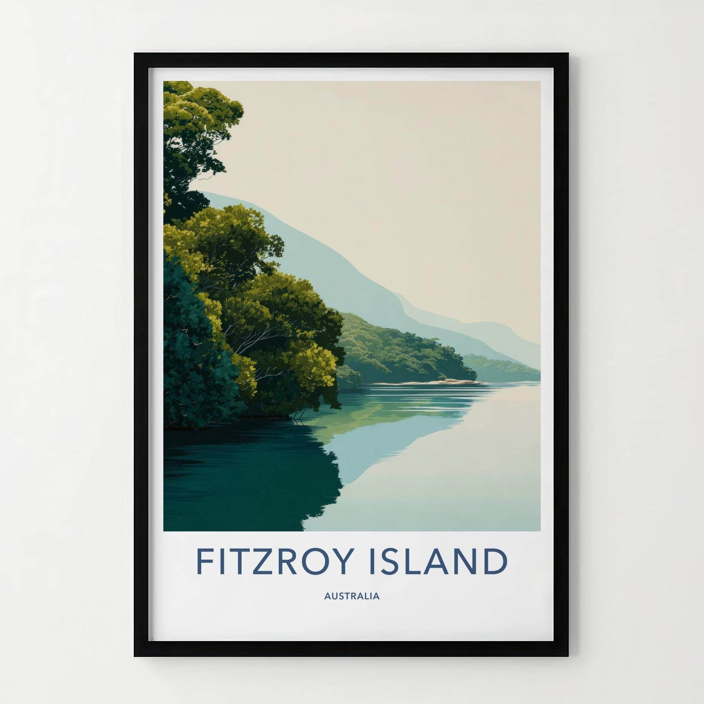 Fitzroy Island Poster - Australia Travel Art - Lush Island Water Wall Decor
