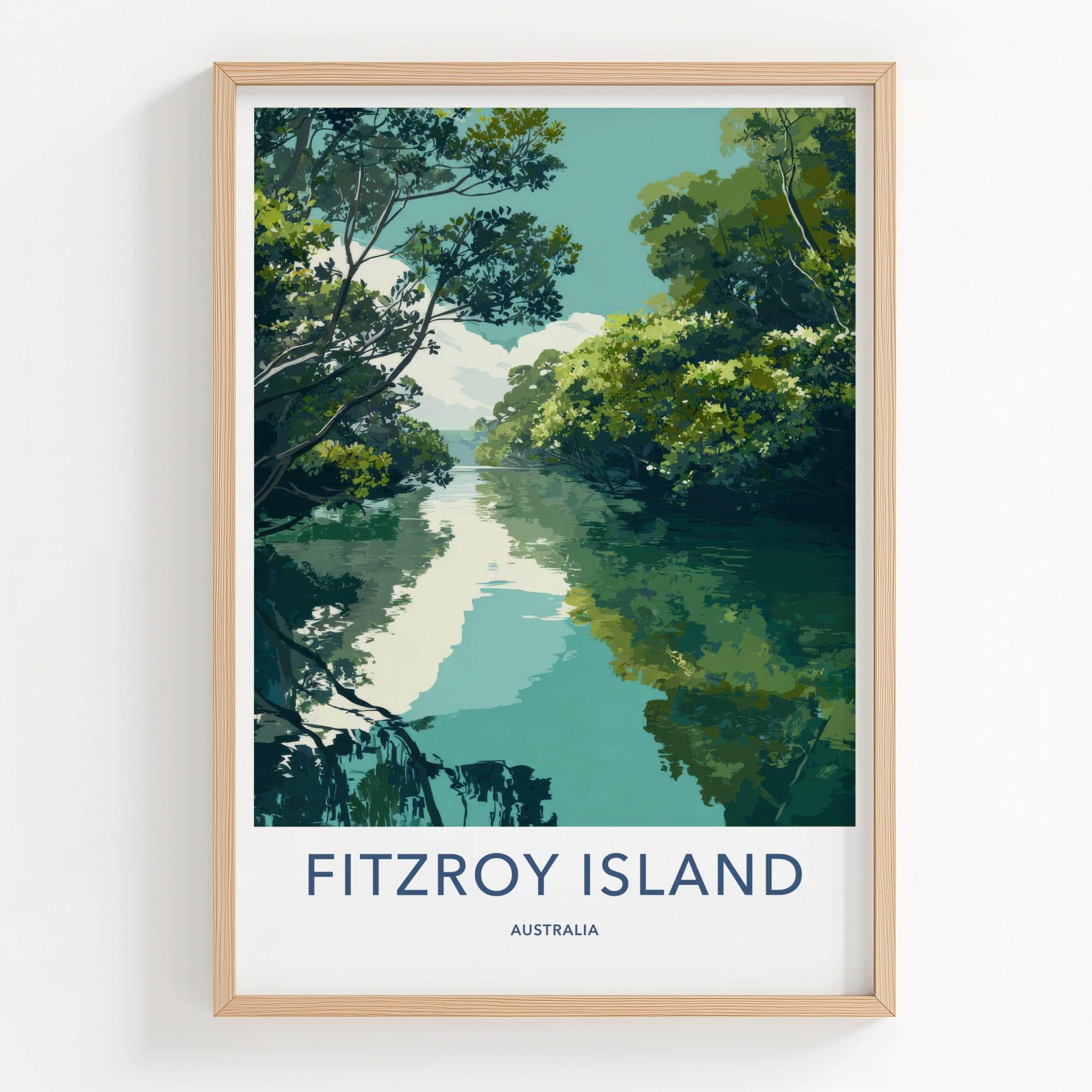 Fitzroy Island Poster - Australia Travel Art - Lush Tropical Waters Home Decor