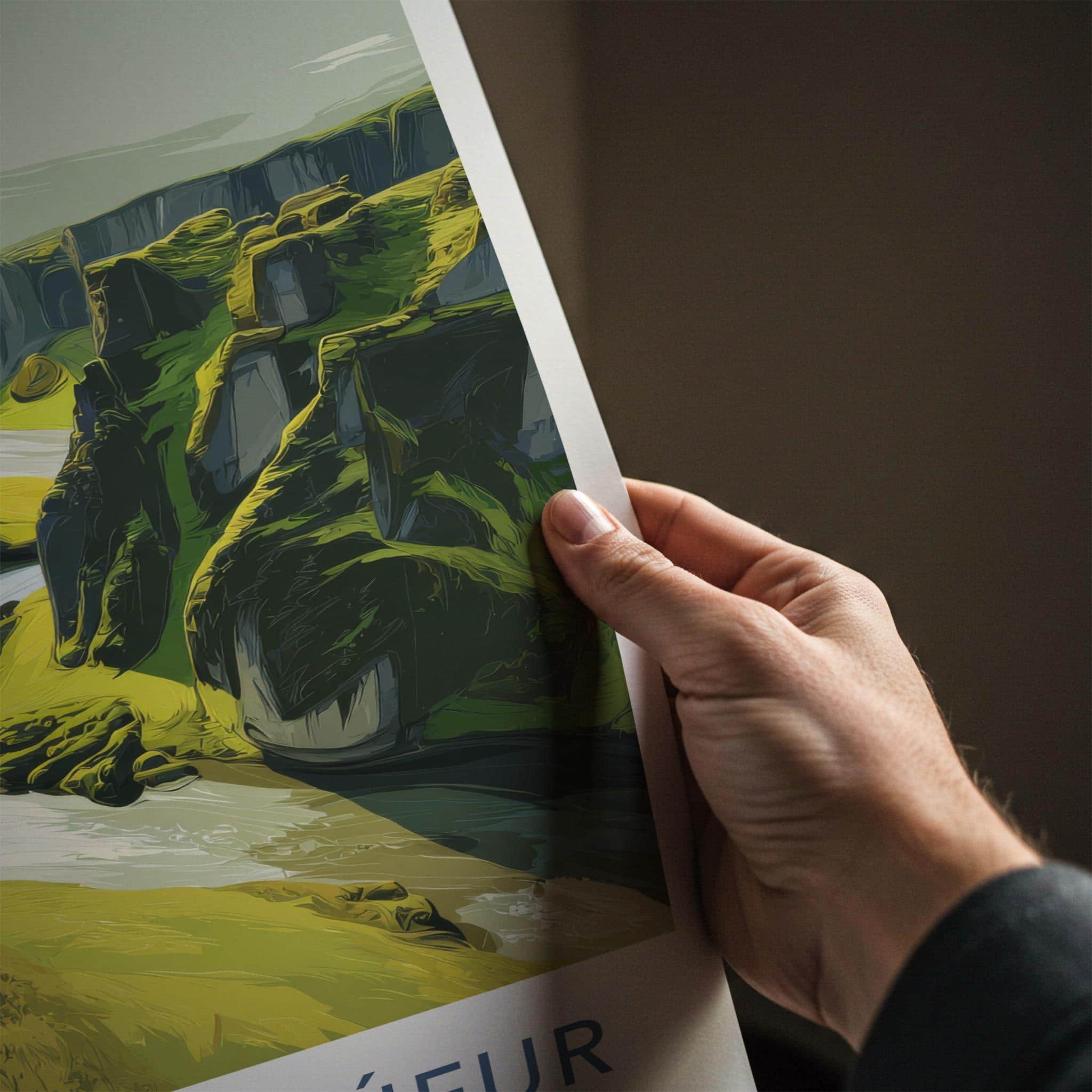 Fjadrarargljufur Poster - Iceland Travel Art - Verdant River Gorge Wall Decor