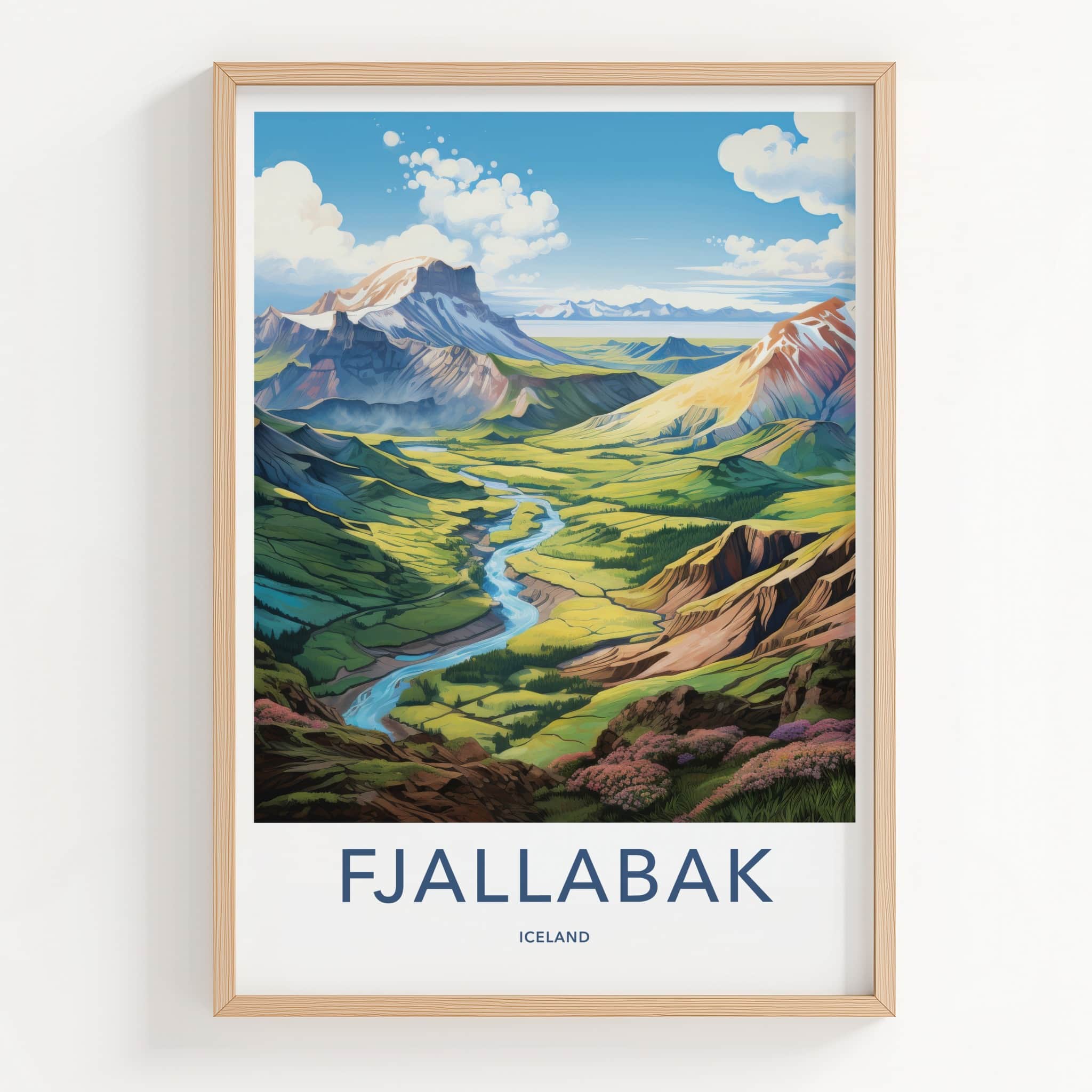 Fjallabak Poster - Iceland Travel Art - Green Valley River Home Decor