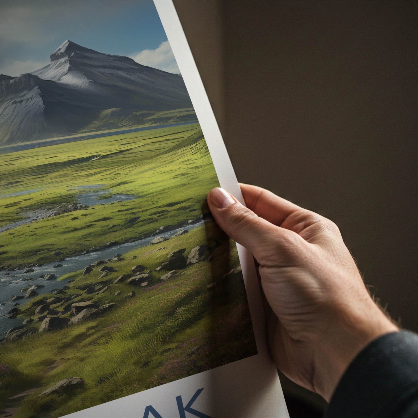 FJALLABAK Poster - Iceland Travel Art - Mountain River Landscape Home Decor