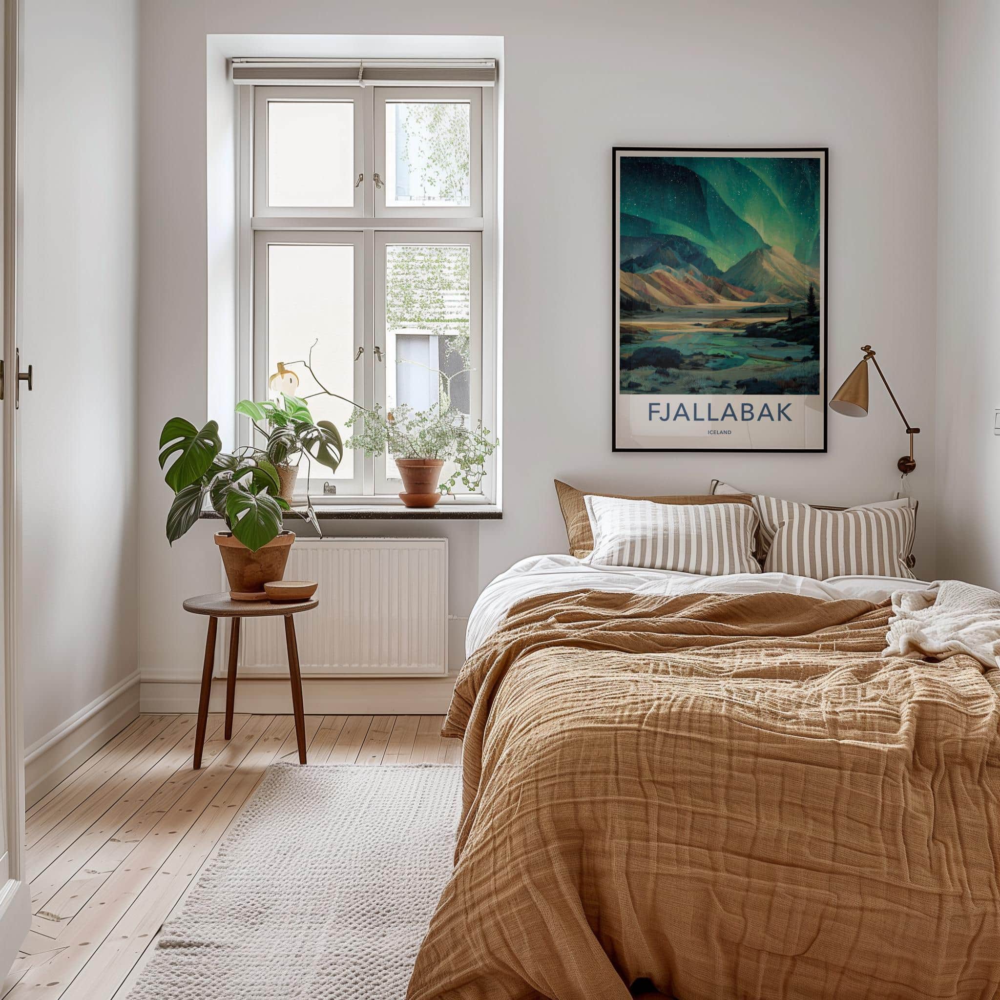 Fjallabak Poster - Iceland Travel Art - Northern Lights Reflection Wall Decor