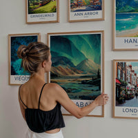 Fjallabak Poster - Iceland Travel Art - Northern Lights Reflection Wall Decor