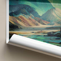 Fjallabak Poster - Iceland Travel Art - Northern Lights Reflection Wall Decor