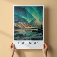Fjallabak Poster - Iceland Travel Art - Northern Lights Reflection Wall Decor