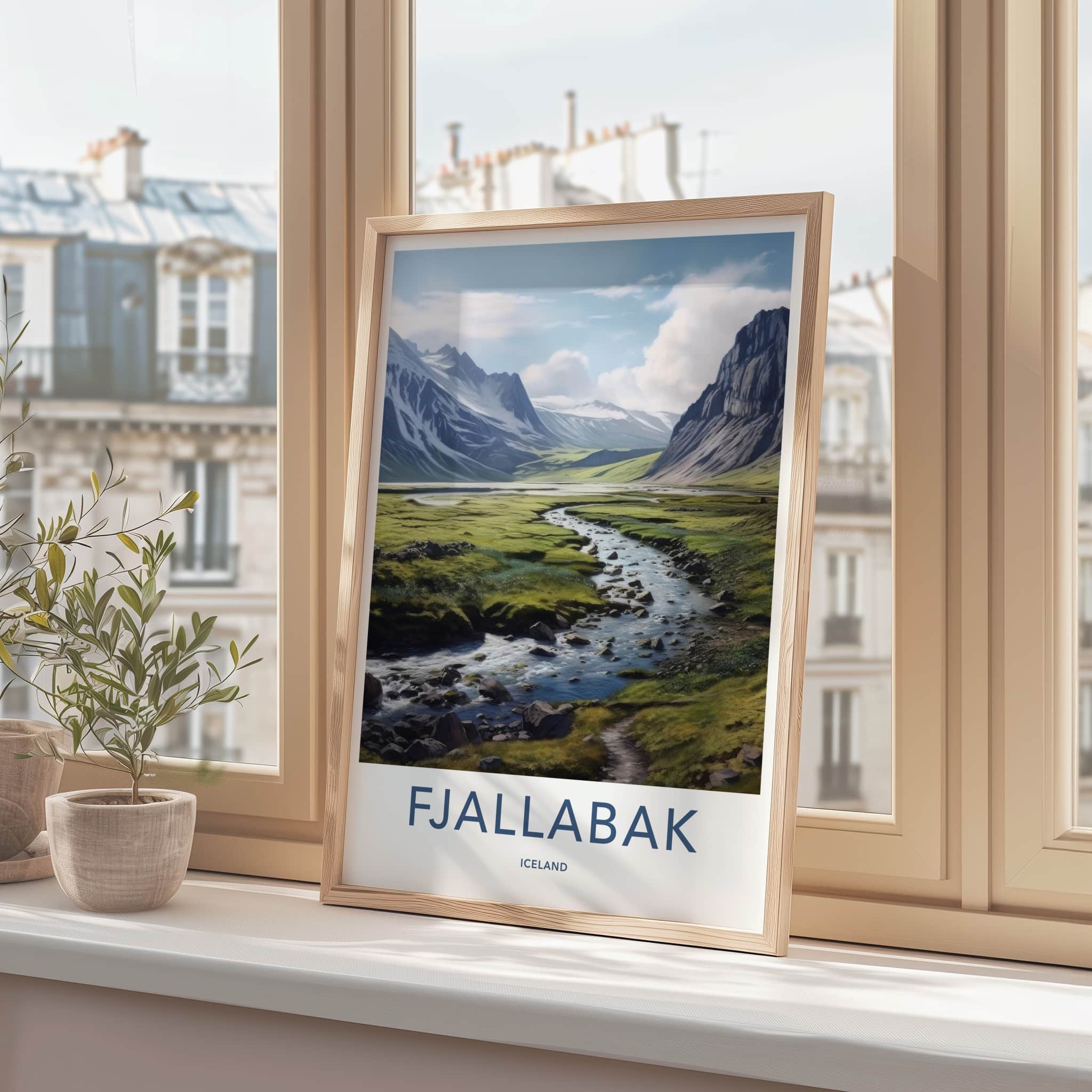Fjallabak Poster - Iceland Travel Art - Winding River Rocks Wall Decor
