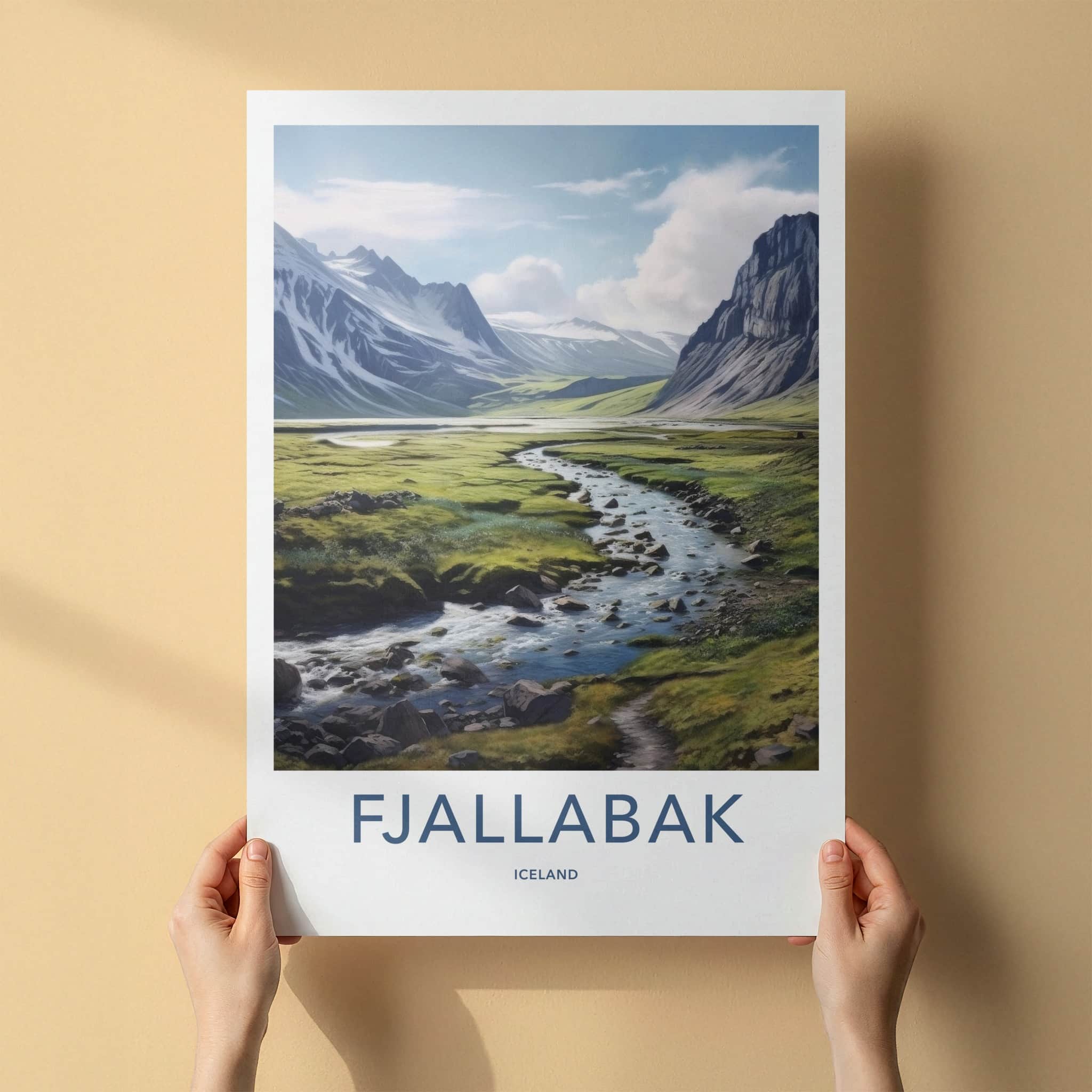 Fjallabak Poster - Iceland Travel Art - Winding River Rocks Wall Decor