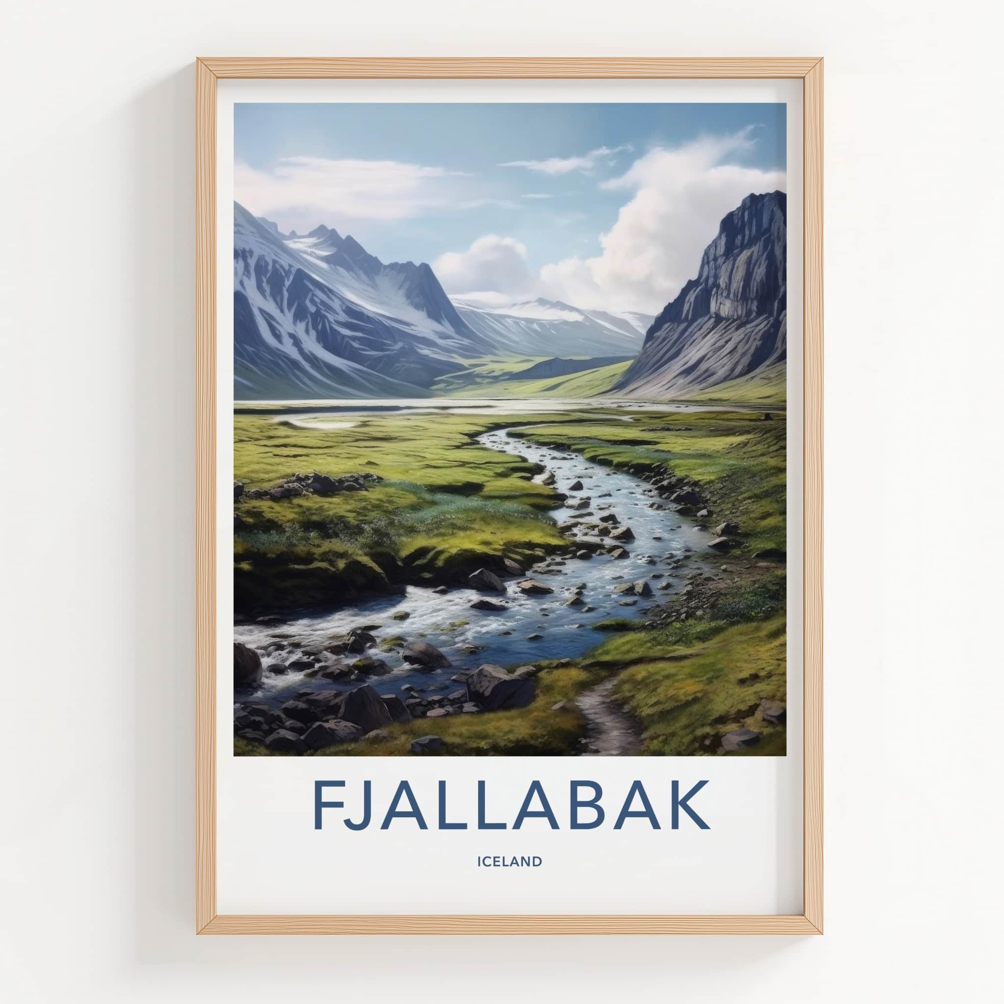 Fjallabak Poster - Iceland Travel Art - Winding River Rocks Wall Decor