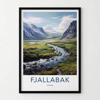 Fjallabak Poster - Iceland Travel Art - Winding River Rocks Wall Decor