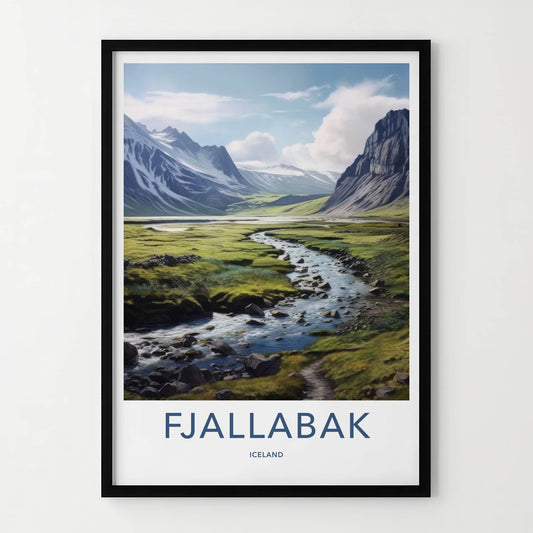 Fjallabak Poster - Iceland Travel Art - Winding River Rocks Wall Decor