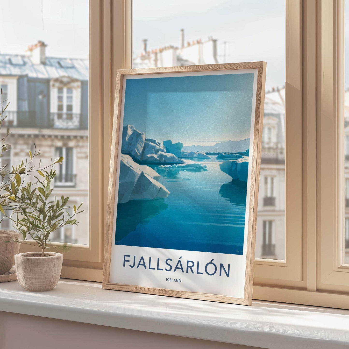 Fjallsarlon Poster - Iceland Scenic Art - Floating Iceberg Lagoon Wall Decor