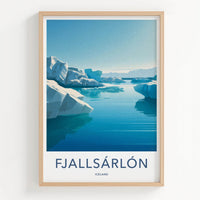 Fjallsarlon Poster - Iceland Scenic Art - Floating Iceberg Lagoon Wall Decor