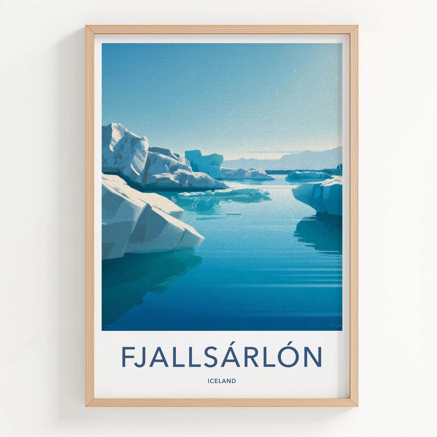 Fjallsarlon Poster - Iceland Scenic Art - Floating Iceberg Lagoon Wall Decor