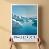 Fjallsarlon Poster - Iceland Scenic Art - Floating Iceberg Lagoon Wall Decor