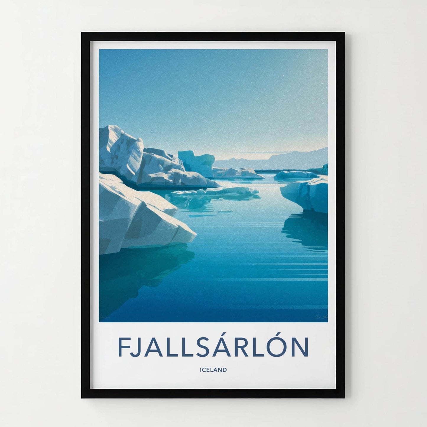 Fjallsarlon Poster - Iceland Scenic Art - Floating Iceberg Lagoon Wall Decor