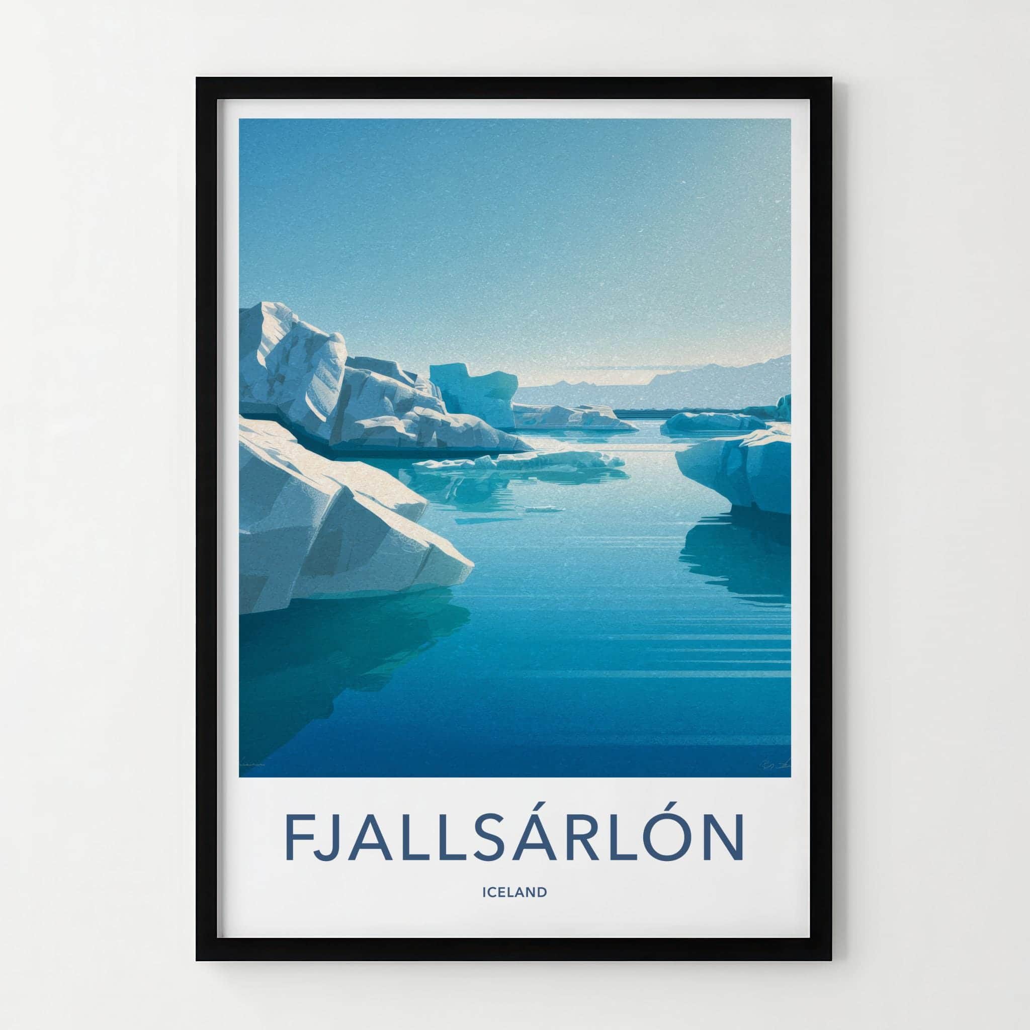 Fjallsarlon Poster - Iceland Scenic Art - Floating Iceberg Lagoon Wall Decor