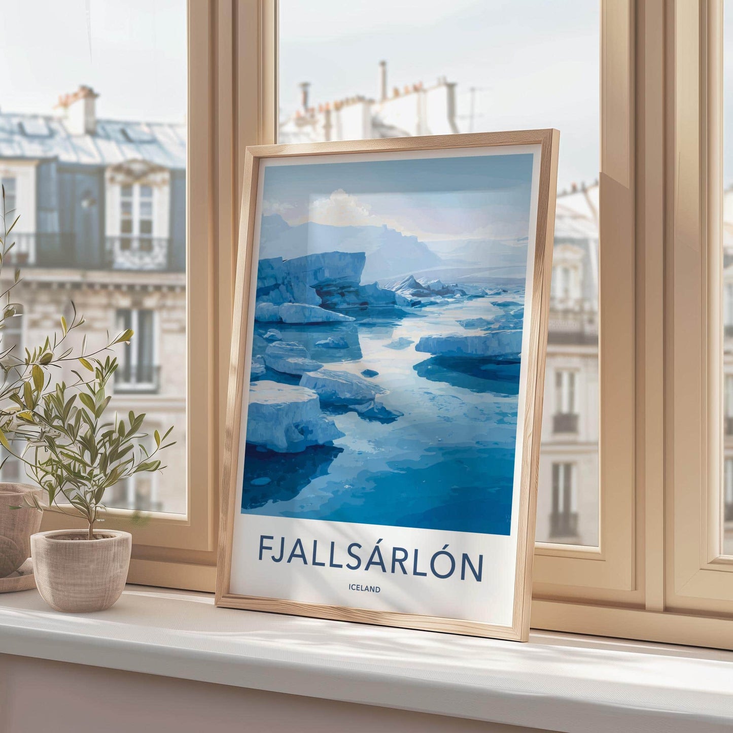 Fjallsarlon Poster - Iceland Travel Art - Floating icebergs vast Home Decor