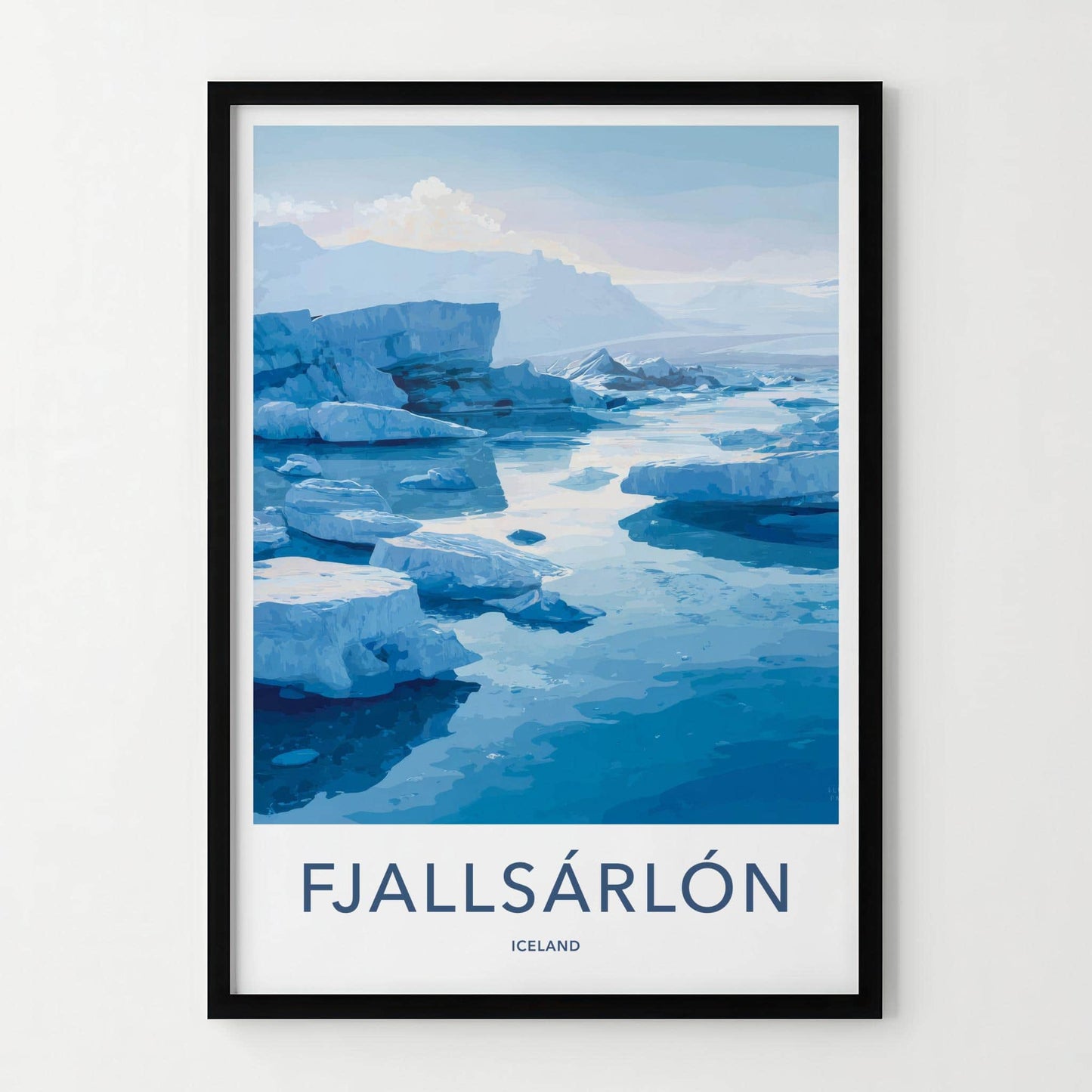 Fjallsarlon Poster - Iceland Travel Art - Floating icebergs vast Home Decor
