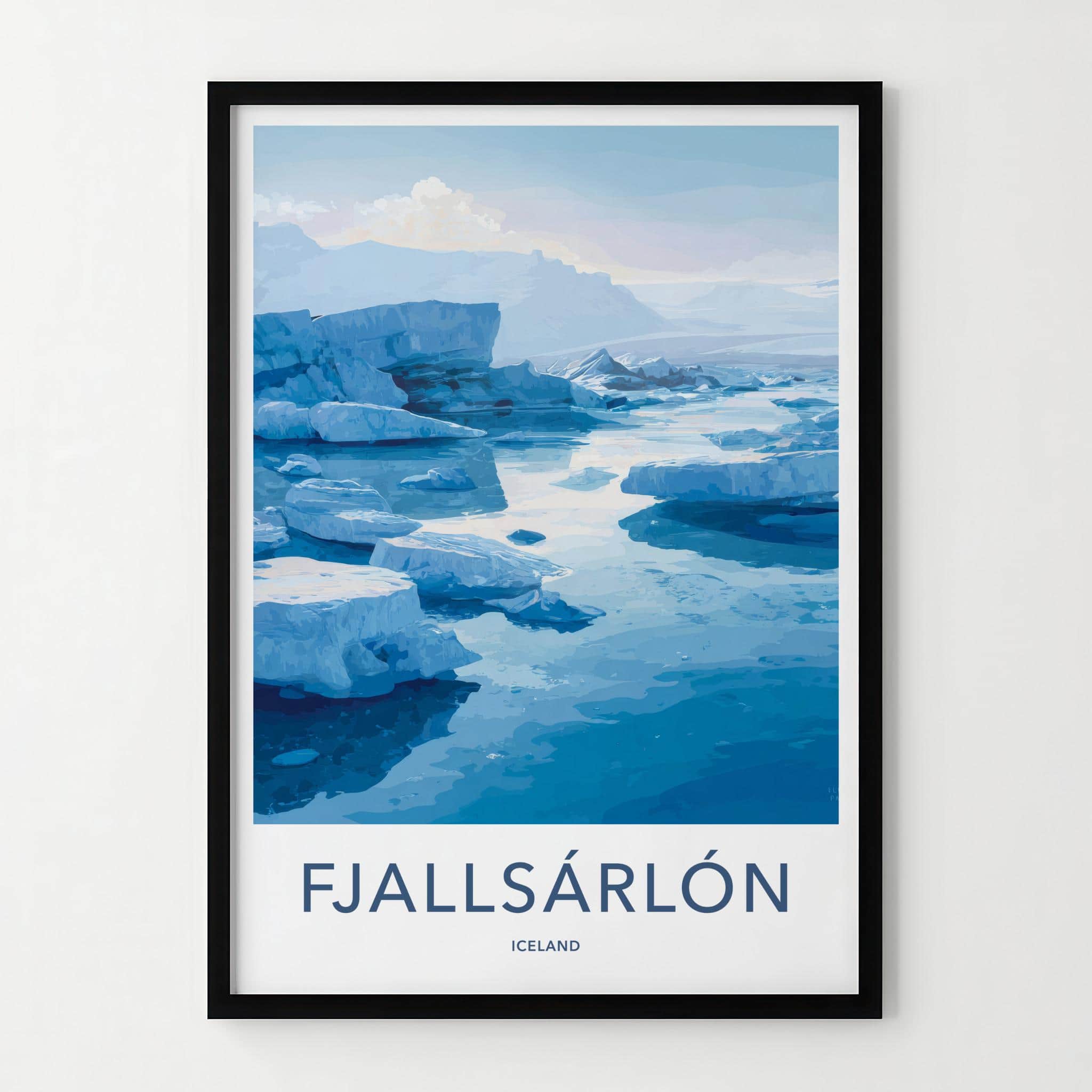 Fjallsarlon Poster - Iceland Travel Art - Floating icebergs vast Home Decor
