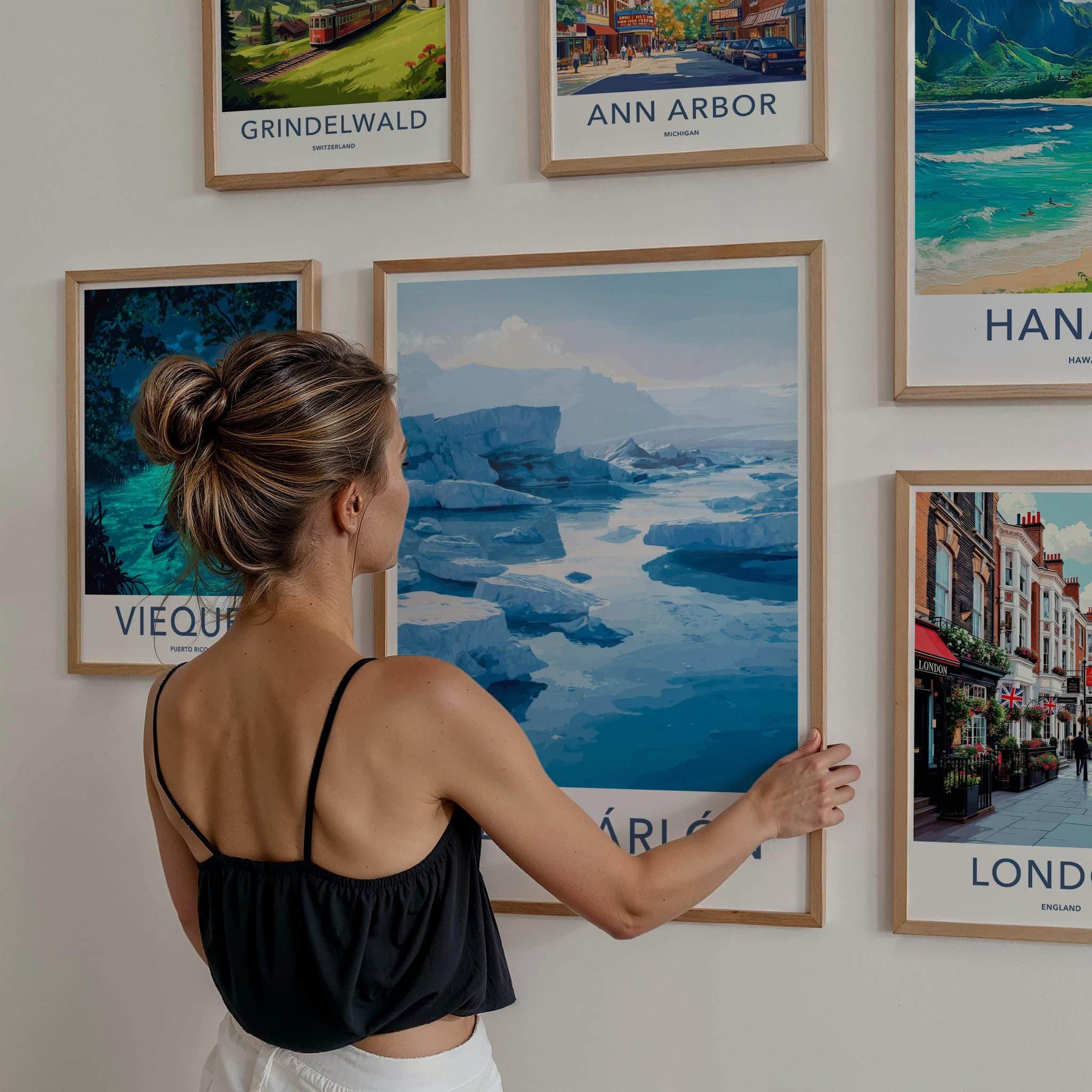 Fjallsarlon Poster - Iceland Travel Art - Floating icebergs vast Home Decor