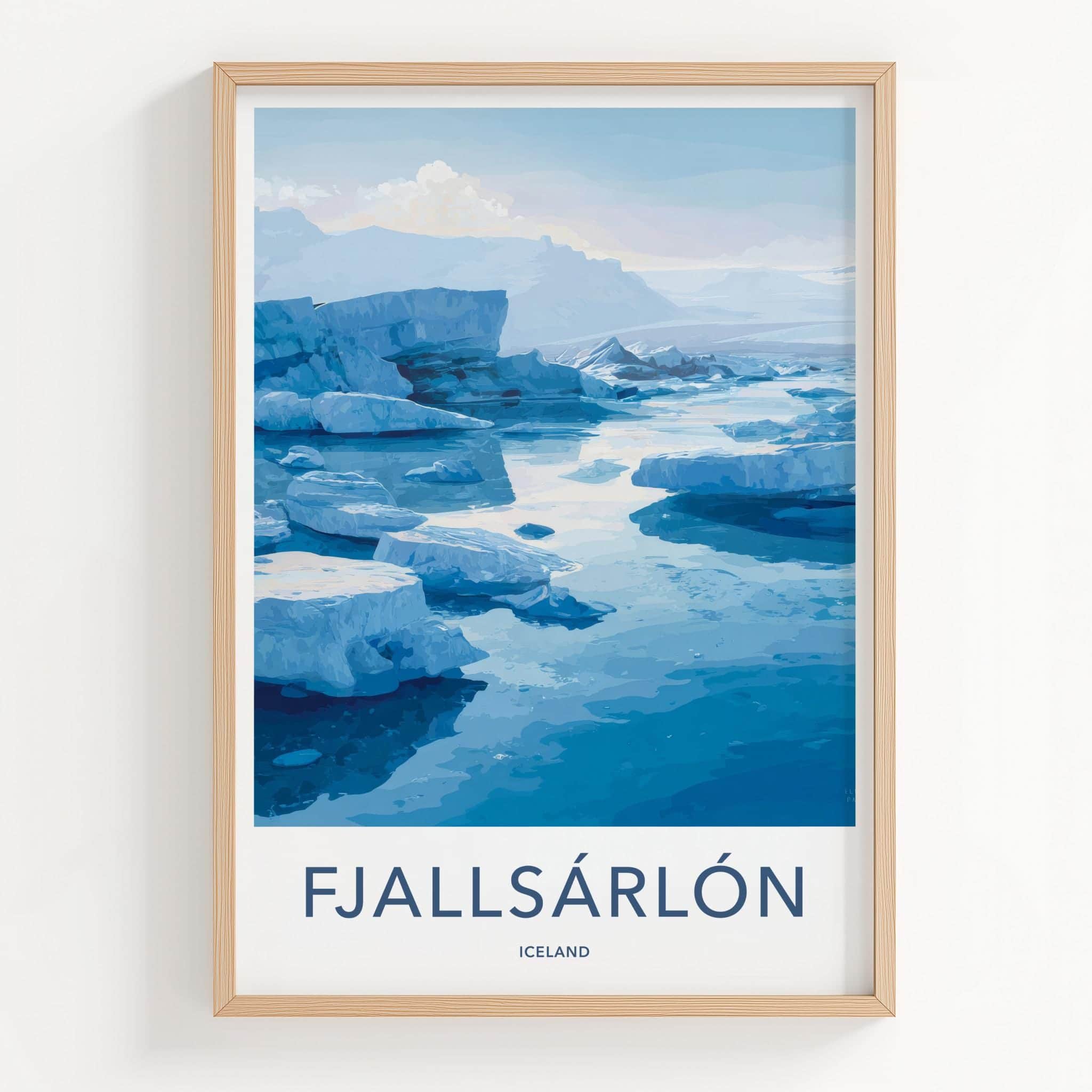 Fjallsarlon Poster - Iceland Travel Art - Floating icebergs vast Home Decor