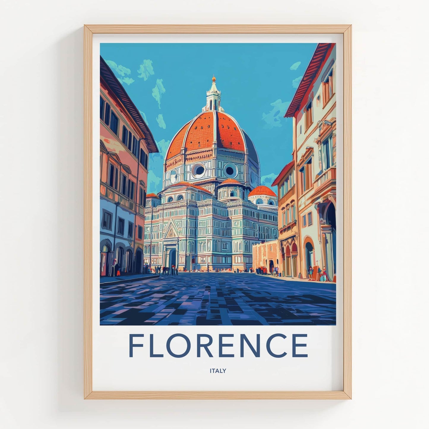 Florence Poster - Italy Travel Art - Duomo Cathedral Square Home Decor