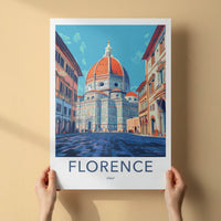 Florence Poster - Italy Travel Art - Duomo Cathedral Square Home Decor
