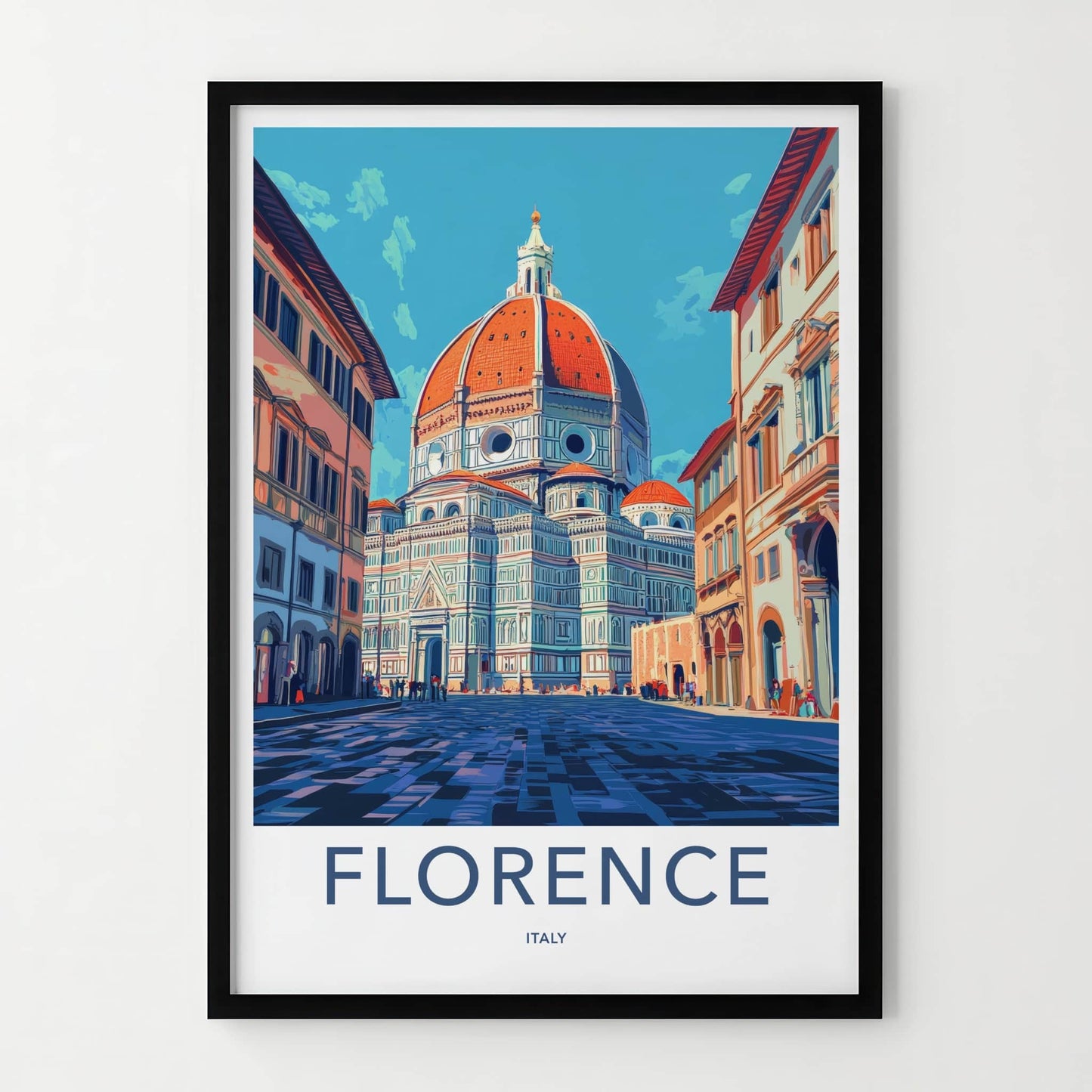 Florence Poster - Italy Travel Art - Duomo Cathedral Square Home Decor