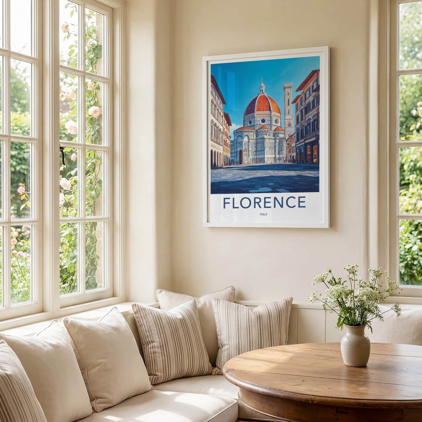 Florence Poster - Italy Travel Art - Grand Cathedral Dome Wall Decor