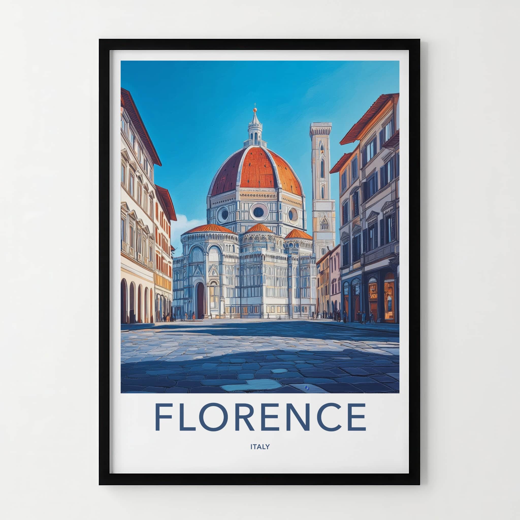 Florence Poster - Italy Travel Art - Grand Cathedral Dome Wall Decor