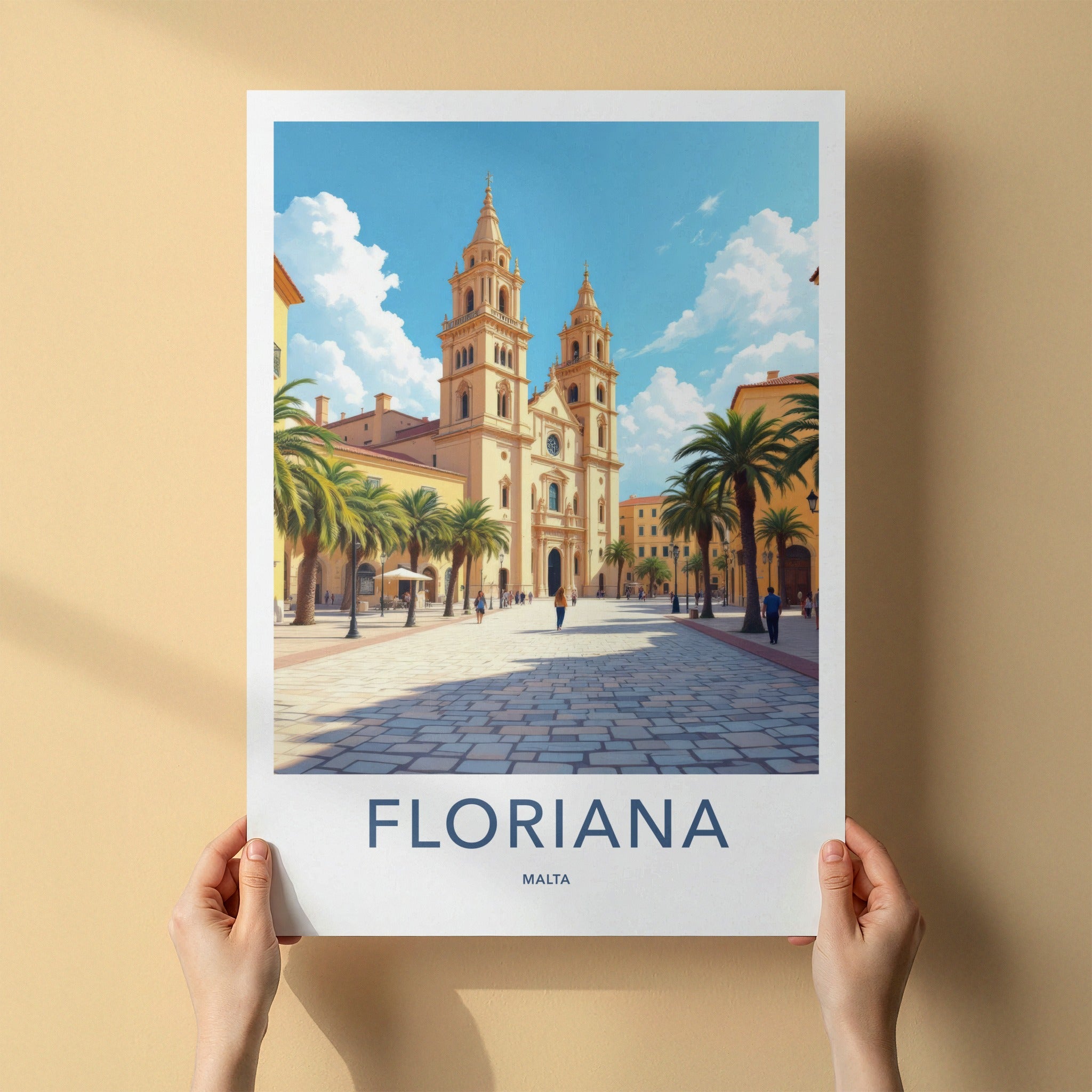 Floriana Poster - Malta Framed Print - Twin Tower Church Gallery Art