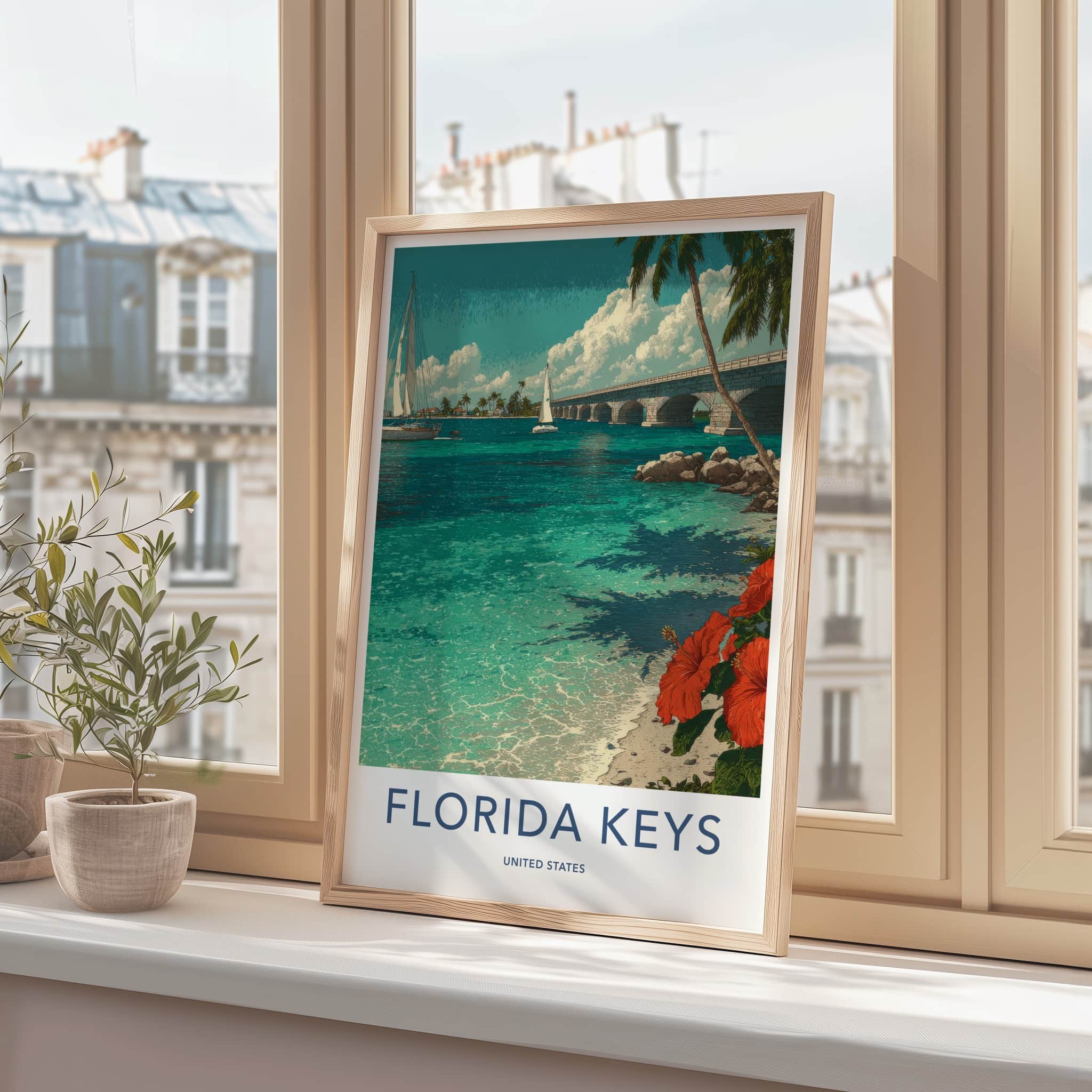 Florida Keys Poster - Florida Travel Art - Overseas Highway Gallery Art