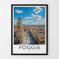 Foggia Poster - Italy Art Print - Piazza Cathedral Buildings Gallery Art