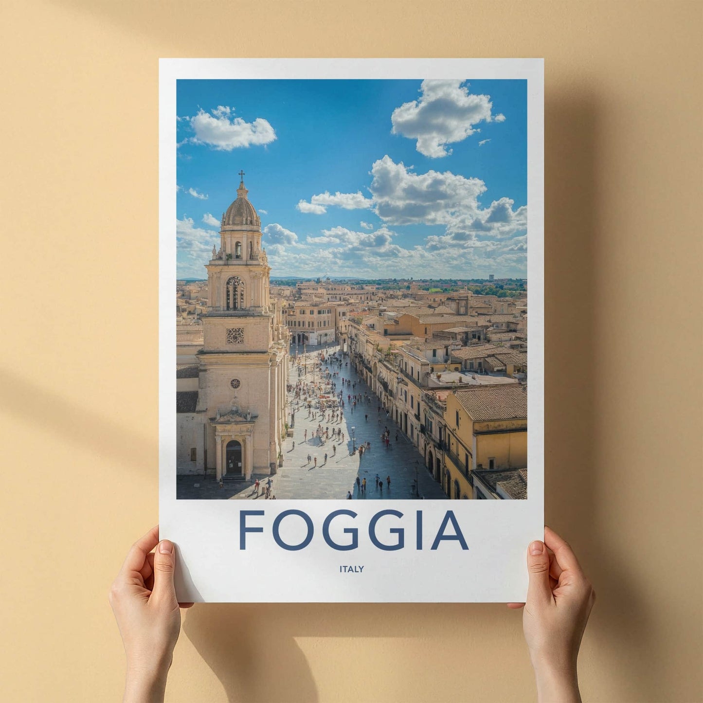 Foggia Poster - Italy Art Print - Piazza Cathedral Buildings Gallery Art