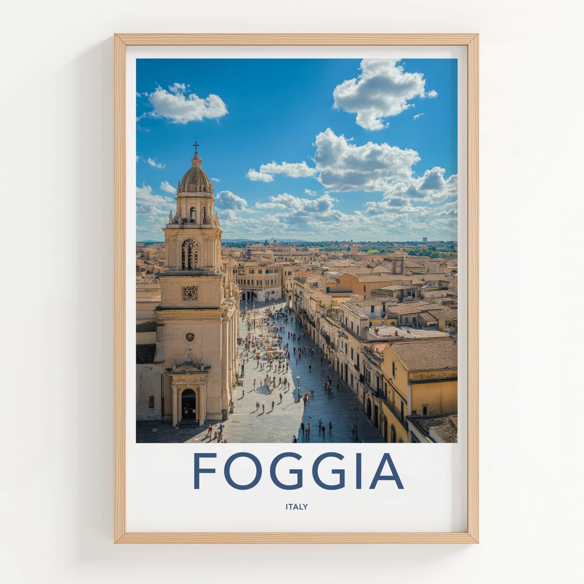 Foggia Poster - Italy Art Print - Piazza Cathedral Buildings Gallery Art
