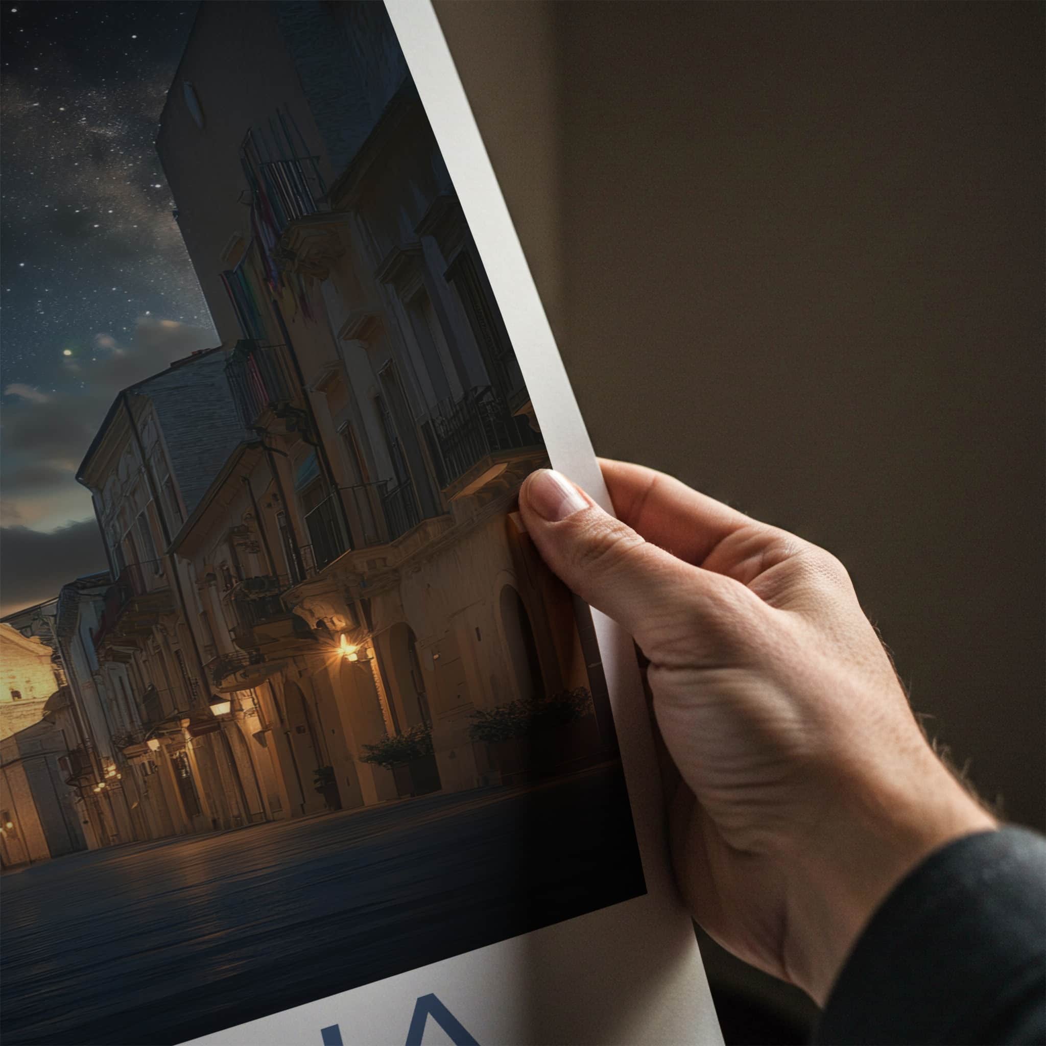 Foggia Poster - Italy Travel Art - Starry Night Street Home Decor