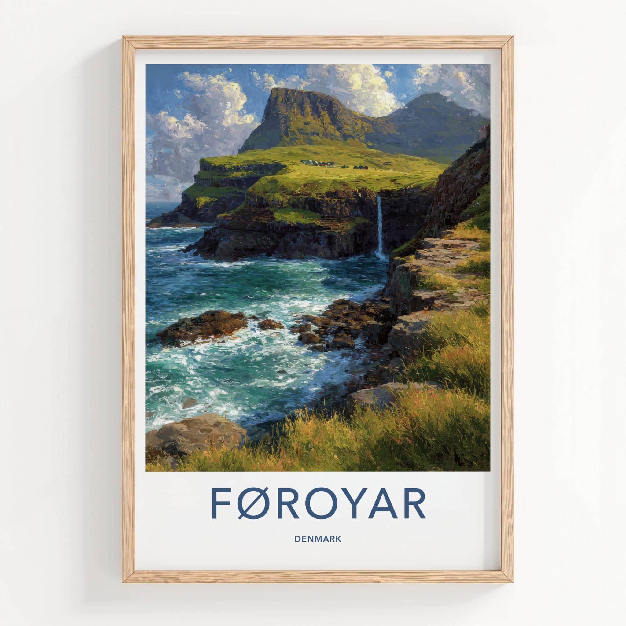 Foroyar Denmark - Cliff Waterfall Wall Art