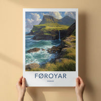 Foroyar Denmark - Cliff Waterfall Wall Art