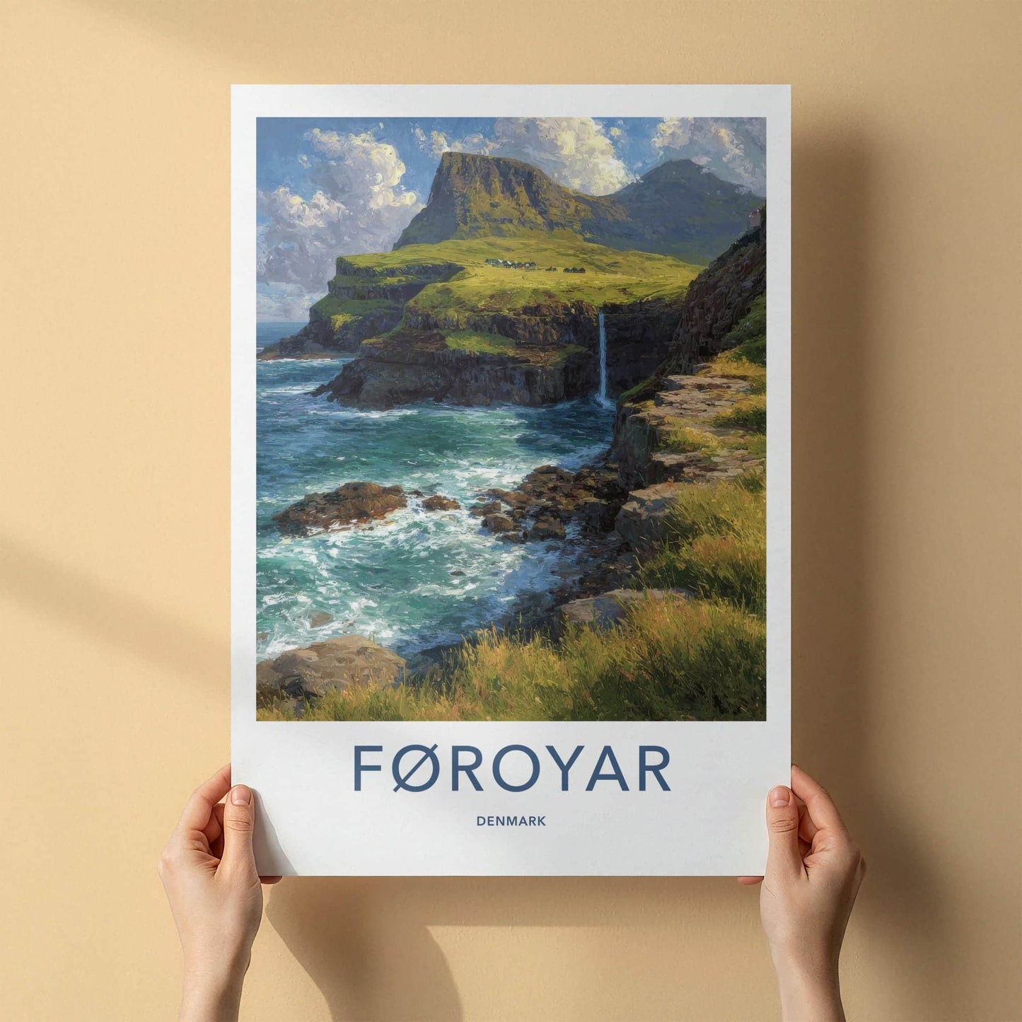 Foroyar Denmark - Cliff Waterfall Wall Art