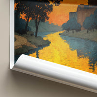 Fort Wayne Poster - Indiana Framed Print - Golden River Building Lounge Decor