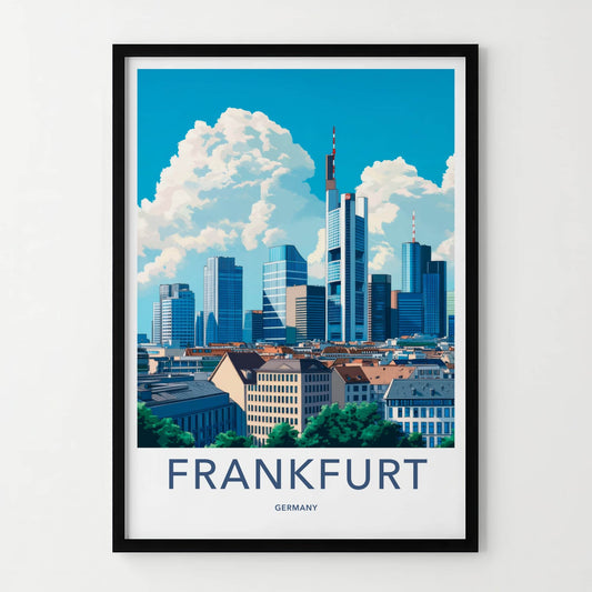 Frankfurt Poster - Germany Travel Art - Modern City Skyline Home Decor