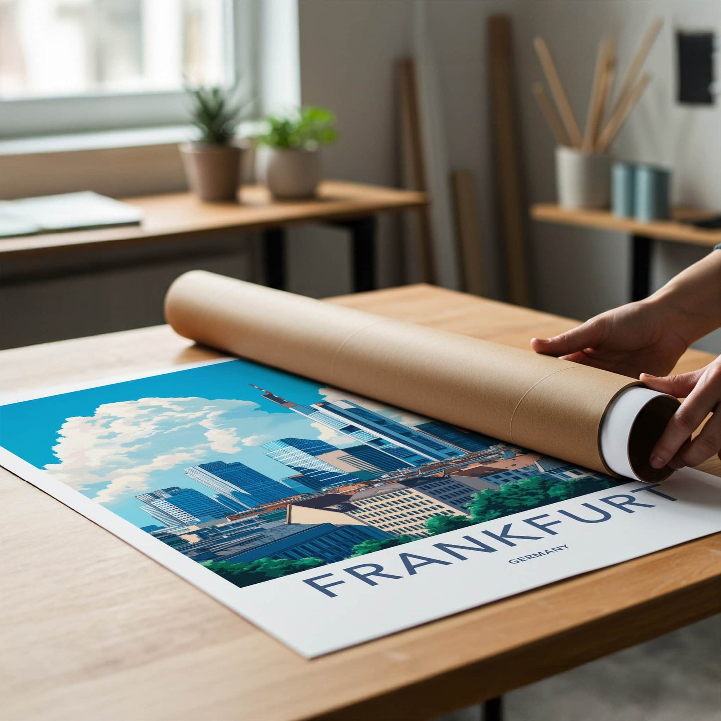 Frankfurt Poster - Germany Travel Art - Modern City Skyline Home Decor