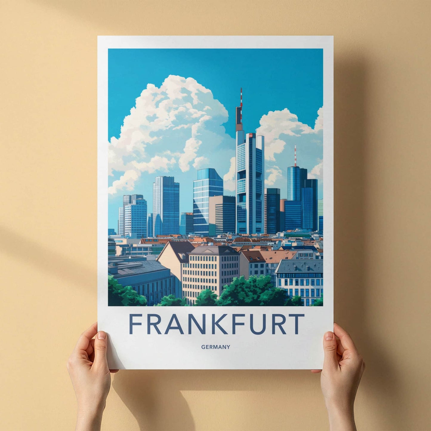 Frankfurt Poster - Germany Travel Art - Modern City Skyline Home Decor