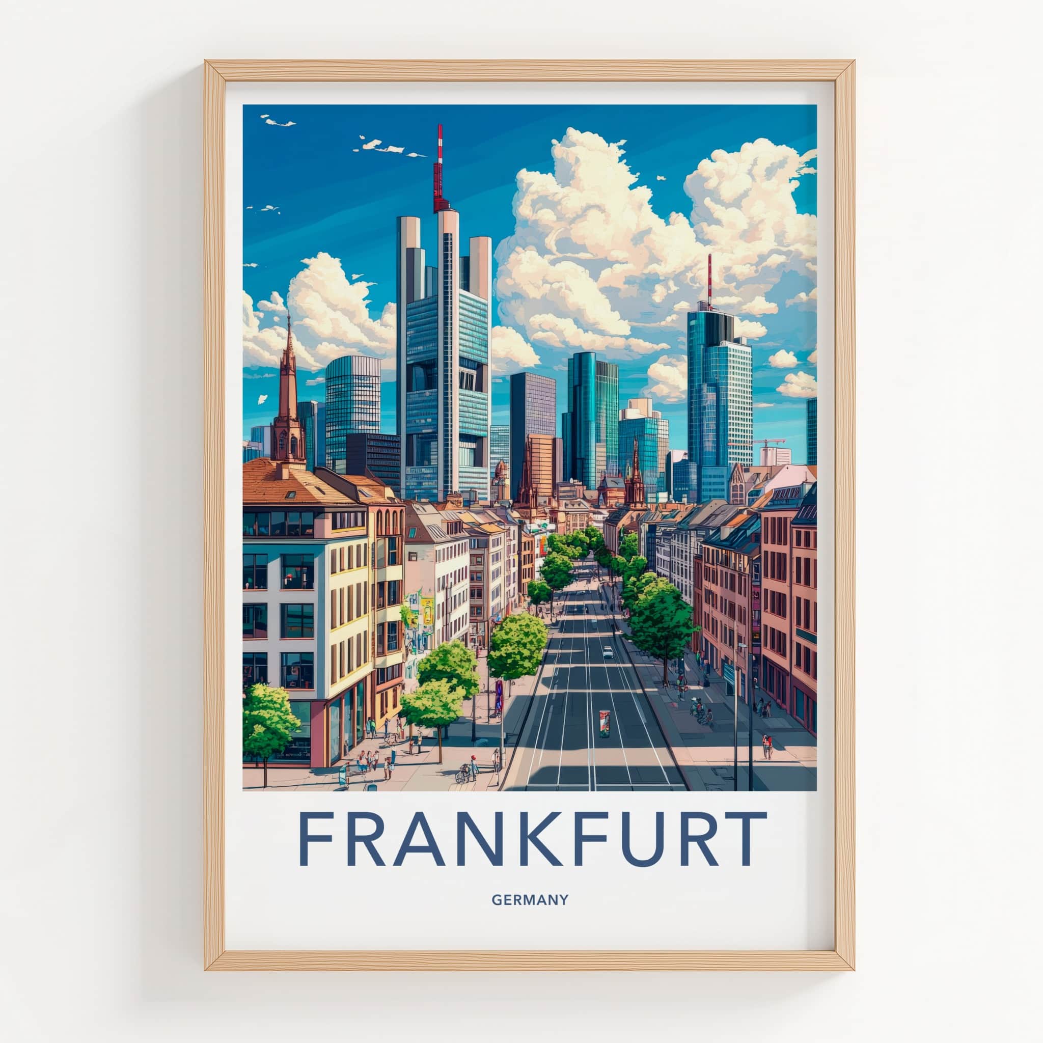 Frankfurt Poster - Germany Travel Art - Modern City Skyline Home Decor