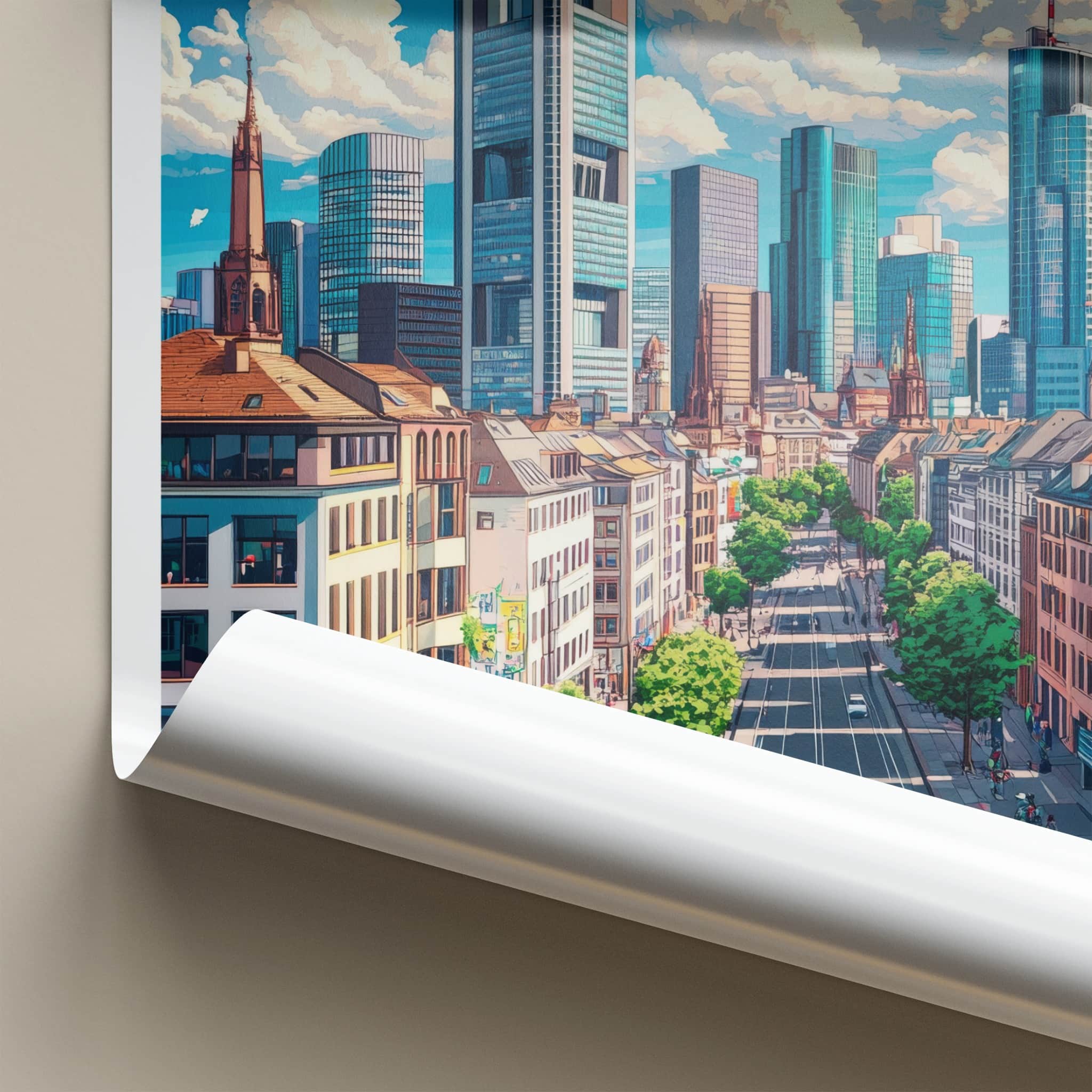 Frankfurt Poster - Germany Travel Art - Modern City Skyline Home Decor