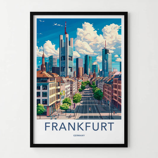 Frankfurt Poster - Germany Travel Art - Modern City Skyline Home Decor