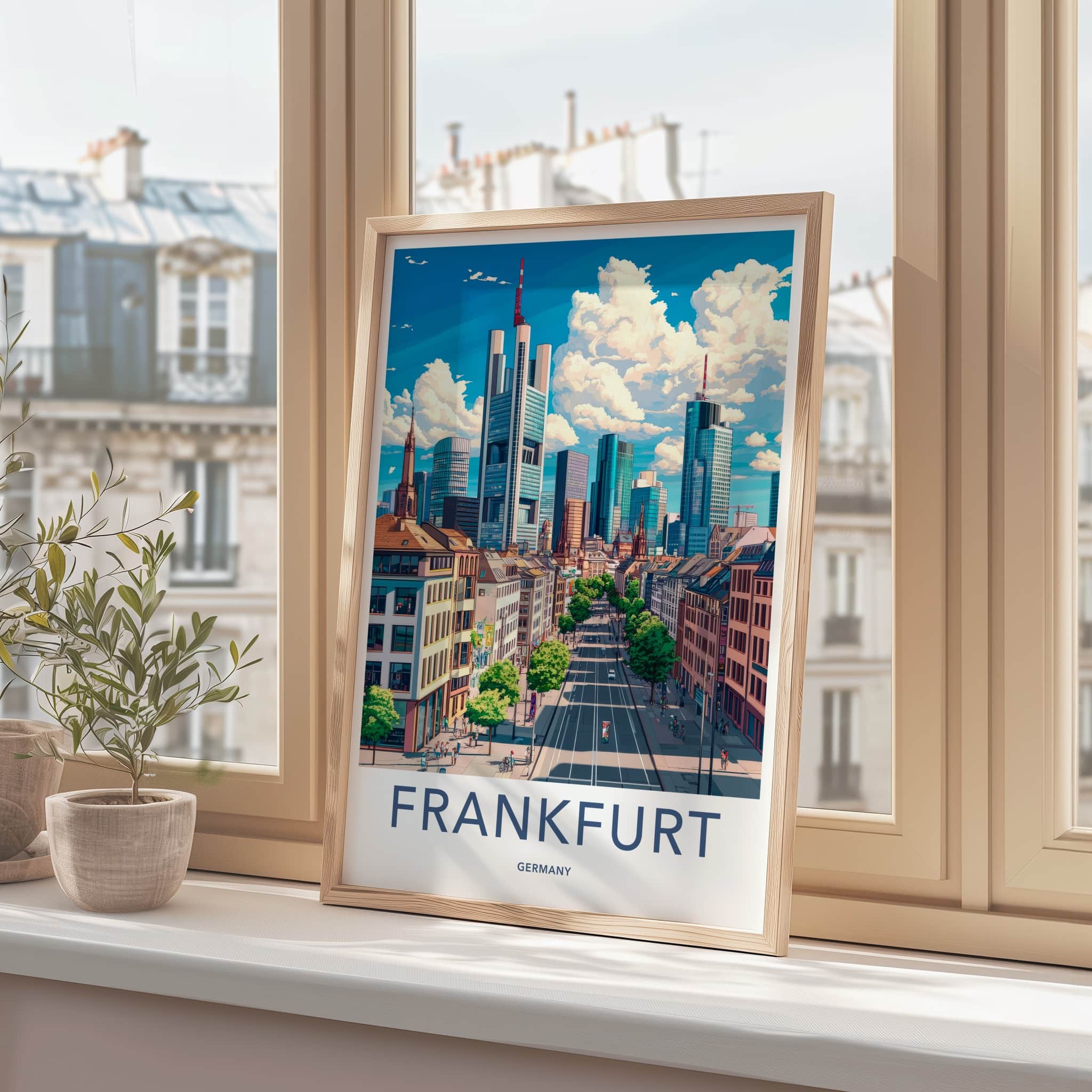 Frankfurt Poster - Germany Travel Art - Modern City Skyline Home Decor